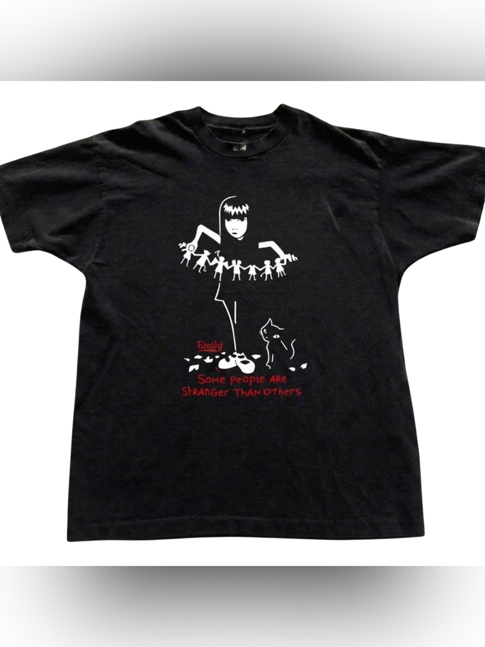 Retro Black Emily Graphic T-Shirt - "Some People Are Stranger Than Others"